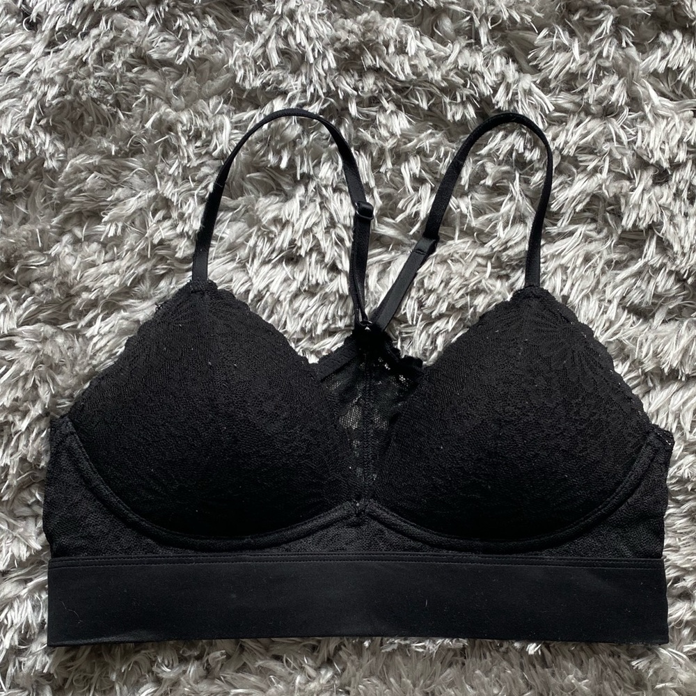 Black Lace PINK Padded Bralette (S)